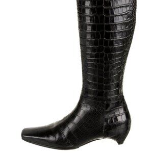 Christian Dior Black Croc Riding Boots size 6